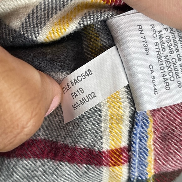 J.Crew Flannel Shirt Men's S Multicolored Cotton Plaid 2 Pocket Long Sleeve - Picture 9 of 9